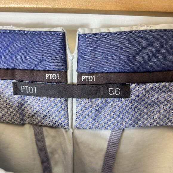 PT01 Gray Cotton Blend Slim Fit Flat Front Chino Pants Sz 56 (US 40 X 36.5) - Picture 6 of 15